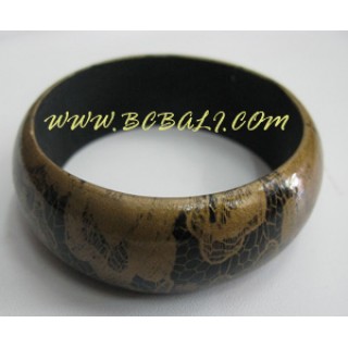 Wood Bangle Snake Painted